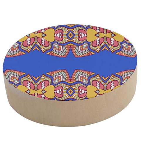 Yellow red shapes on a blue background                                                       Wooden Bottle Opener (Round) from ArtsNow.com