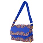 Yellow red shapes on a blue background                                                      Full Print Messenger Bag (M)