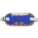 Yellow red shapes on a blue background                                                      Rounded Waist Pouch