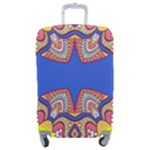 Yellow red shapes on a blue background                                                      Luggage Cover (Medium)