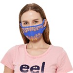 Yellow red shapes on a blue background                                                      Crease Cloth Face Mask (Adult)