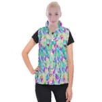 Watercolors spots                                                       Women s Button Up Puffer Vest