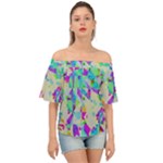 Watercolors spots                                                         Off Shoulder Short Sleeve Top
