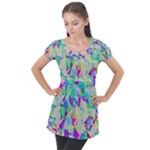 Watercolors spots                                                         Puff Sleeve Tunic Top