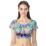 Watercolors spots                                                          Short Sleeve Crop Top