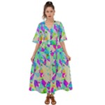 Watercolors spots                                                            Kimono Sleeve Boho Dress