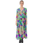 Watercolors spots                                                             Button Up Boho Maxi Dress