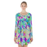 Watercolors spots                                                          Long Sleeve Velvet V-neck Dress