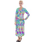 Watercolors spots                                                            Velvet Maxi Wrap Dress