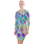 Watercolors spots                                                            Quarter Sleeve Hood Bodycon Dress
