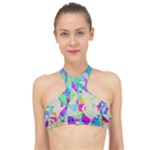 Watercolors spots                                                         High Neck Bikini Top