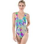 Watercolors spots                                                        High Leg Strappy Swimsuit