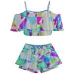 Watercolors spots                                                       Kids  Off Shoulder Skirt Bikini