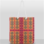 Shapes in retro colors2                                                       Full Print Rope Handle Tote (Large)