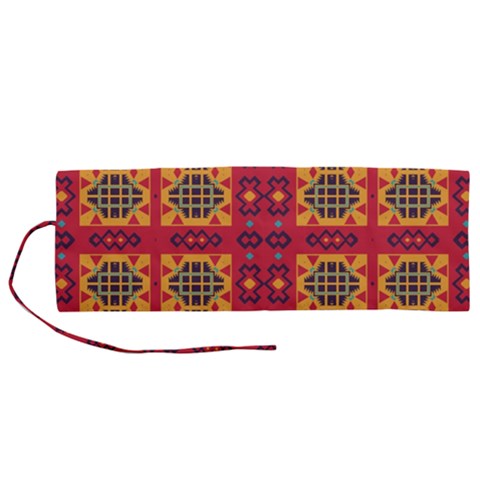 Shapes in retro colors2                                                        Roll Up Canvas Pencil Holder (M) from ArtsNow.com