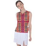 Shapes in retro colors2                                                          Women s Sleeveless Mesh Sports Top