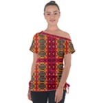 Shapes in retro colors2                                                          Off Shoulder Tie-Up Tee