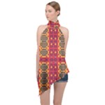 Shapes in retro colors2                                                            Halter Asymmetric Satin Top
