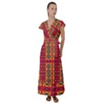 Shapes in retro colors2                                                             Flutter Sleeve Maxi Dress