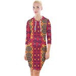 Shapes in retro colors2                                                             Quarter Sleeve Hood Bodycon Dress
