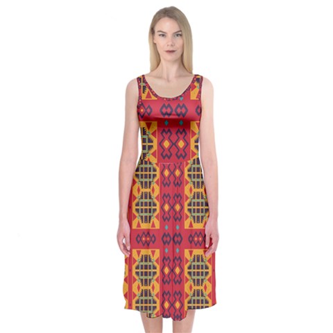 Shapes in retro colors2                                                          Midi Sleeveless Dress from ArtsNow.com
