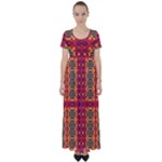 Shapes in retro colors2                                                          High Waist Short Sleeve Maxi Dress