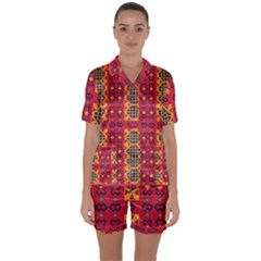 Satin Short Sleeve Pajamas Set 
