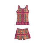 Shapes in retro colors2                                                          Kid s Boyleg Swimsuit