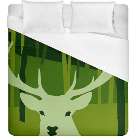 Forest Deer Tree Green Nature Duvet Cover (King Size) from ArtsNow.com