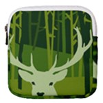 Forest Deer Tree Green Nature Mini Square Pouch
