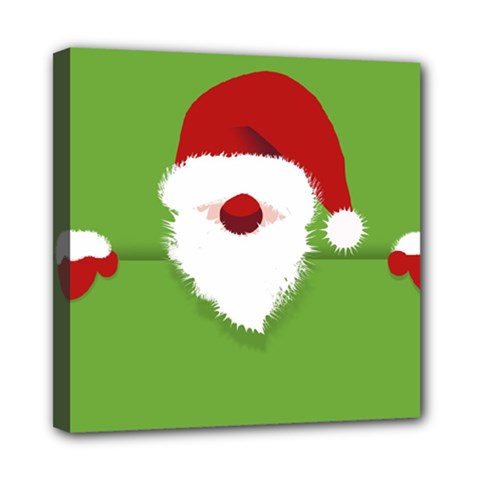 Santa Claus Hat Christmas Mini Canvas 8  x 8  (Stretched) from ArtsNow.com