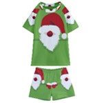 Santa Claus Hat Christmas Kids  Swim Tee and Shorts Set
