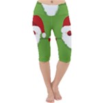 Santa Claus Hat Christmas Lightweight Velour Cropped Yoga Leggings