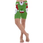 Santa Claus Hat Christmas Kids  Lightweight Velour Cropped Yoga Leggings