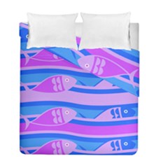 Fish Texture Blue Violet Module Duvet Cover Double Side (Full/ Double Size) from ArtsNow.com