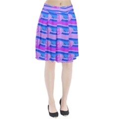 Fish Texture Blue Violet Module Pleated Skirt from ArtsNow.com