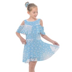 Kids  Shoulder Cutout Chiffon Dress 