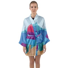 Long Sleeve Satin Kimono 