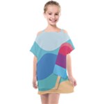 Ice Summer Beach Sea Dessert Kids  One Piece Chiffon Dress