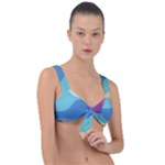 Ice Summer Beach Sea Dessert Front Tie Bikini Top