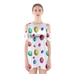 Egg Easter Texture Colorful Shoulder Cutout One Piece Dress