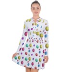 Egg Easter Texture Colorful Long Sleeve Panel Dress