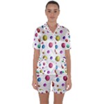 Egg Easter Texture Colorful Satin Short Sleeve Pyjamas Set