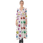 Egg Easter Texture Colorful Button Up Boho Maxi Dress