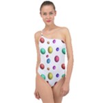 Egg Easter Texture Colorful Classic One Shoulder Swimsuit