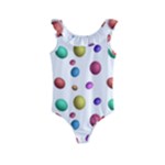 Egg Easter Texture Colorful Kids  Frill Swimsuit