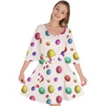 Egg Easter Texture Colorful Velour Kimono Dress