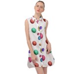 Egg Easter Texture Colorful Sleeveless Shirt Dress