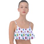 Egg Easter Texture Colorful Frill Bikini Top