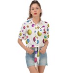 Egg Easter Texture Colorful Tie Front Shirt 